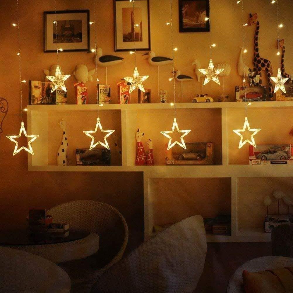 Stars Curtain String Lights Window Curtain Lights (10 Stars 138 LED)