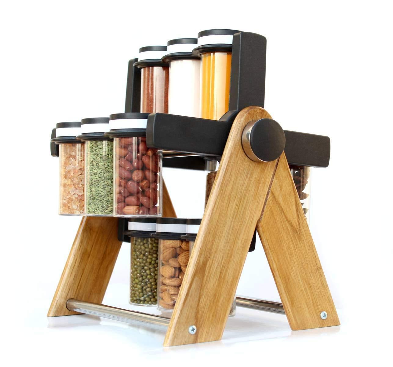 Wooden Revolving Spice Rack Brown Set Of 12 DH Store   61rgZroU1zL. SL1287 